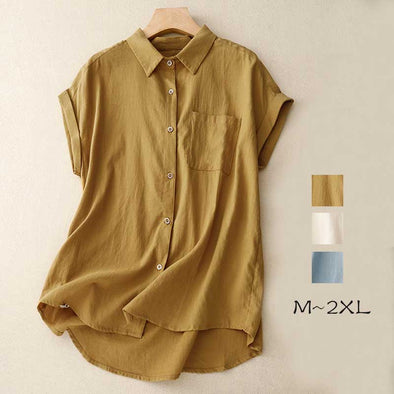 【M~2XL】大人カジュアル　シンプル　無地　綿　シャツ