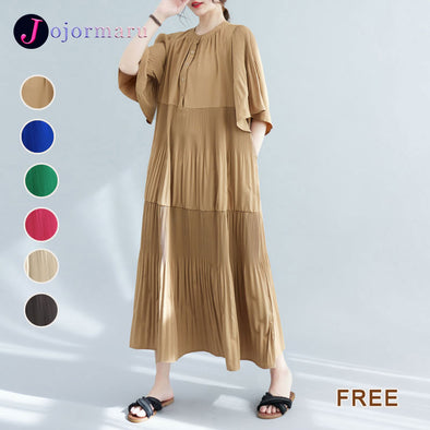 多色展開　ロング丈　フレアスリーブ　ロングワンピース