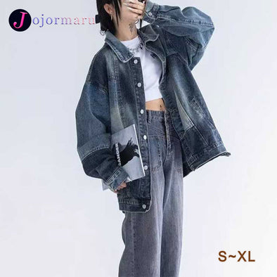 【S~XL】韓国ファッション　切替　ゆったりサイズ感　デニムジャケット