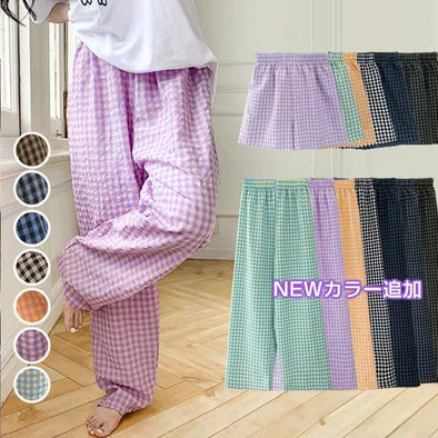 人気　お得　ルームウエア　部屋着　チェック柄　かわいい　楽ちん　