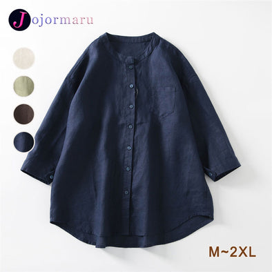 【M~2XL】シンプルカジュアル系　7分袖　無地　レディースシャツ