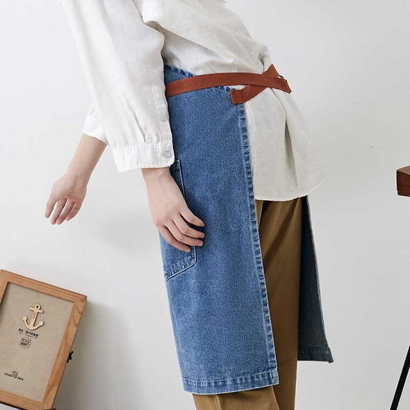 おしゃれ　デニムエプロン　カフェ　家事　飲食店　男女兼用　かわいい　エプロン