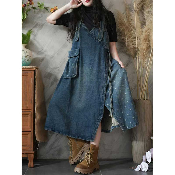人気新作　大人かわいい　デニムワンピース　数量限定　大き目ポケット　かわいい　おしゃれ