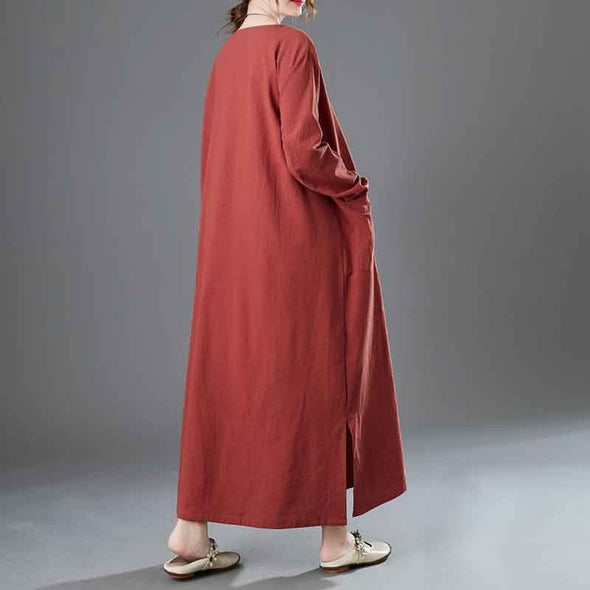 大人カジュアル　長袖　秋新作　ロングワンピース