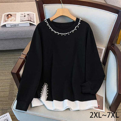 【2XL～7XL】ビッグシルエット　重ね着風　切り替え　トレーナー