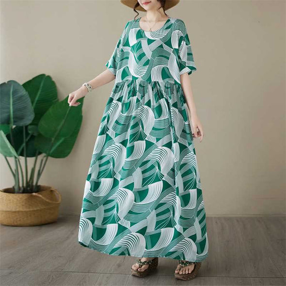 夏定番　大人かわいい　ロング丈　ワンピース