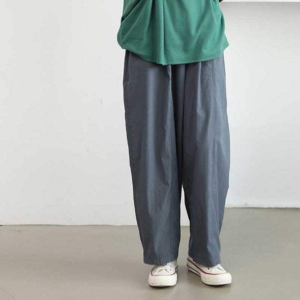 シンプルカジュアル　ワイド風　無地　春夏秋　パンツ