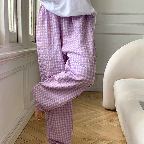 人気　お得　ルームウエア　部屋着　チェック柄　かわいい　楽ちん　