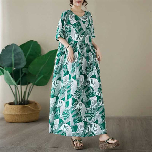 夏定番　大人かわいい　ロング丈　ワンピース