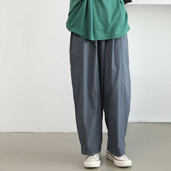 大人カジュアル　ワイド風　無地　定番　合わせやすい　パンツ　ボトムス　秋　冬