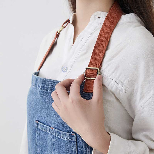 おしゃれ　デニムエプロン　カフェ　家事　飲食店　男女兼用　かわいい　エプロン