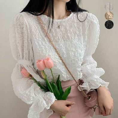 韓国ファッション　大人かわいい　ブラウス