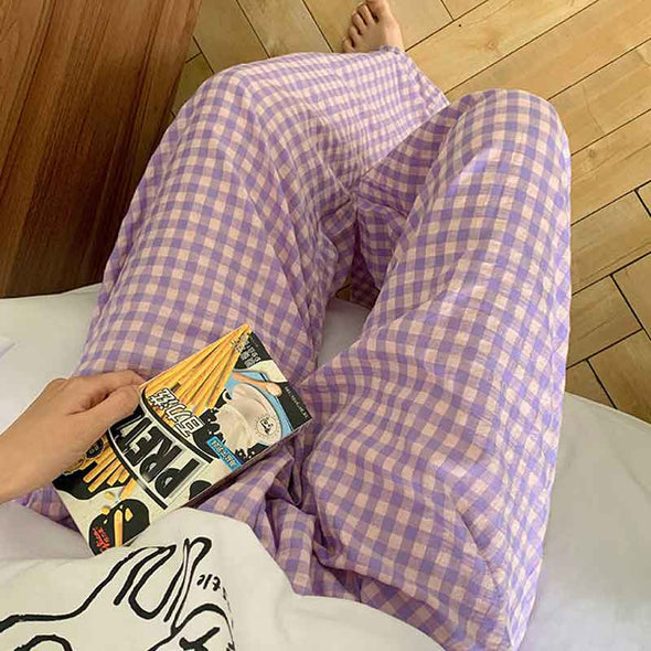 人気　お得　ルームウエア　部屋着　チェック柄　かわいい　楽ちん　
