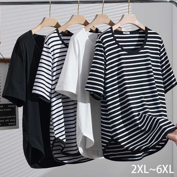 大人カジュアル　ビッグシルエット　ストライプ　夏　Tシャツ
