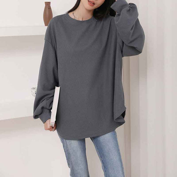 多色展開　無地　コーデしやすい一枚　ゆるシルエット　ラクチン　ぬけ感　トレーナー　