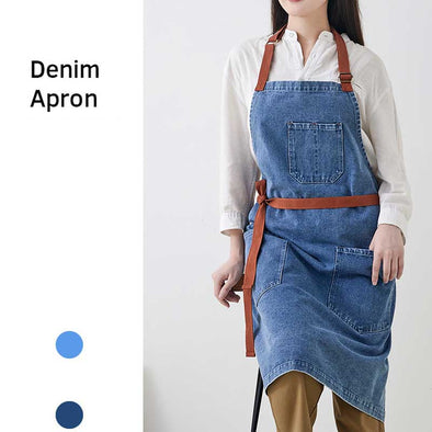 おしゃれ　デニムエプロン　カフェ　家事　飲食店　男女兼用　かわいい　エプロン