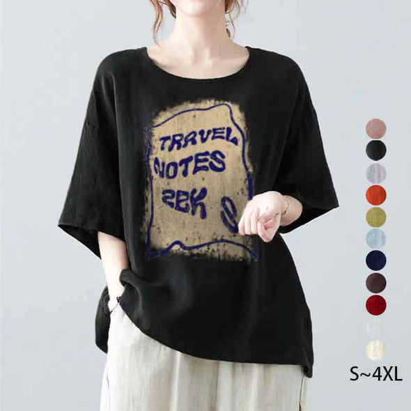 夏定番　色バリ豊か　プリント　かわいい　半袖　Tシャツ