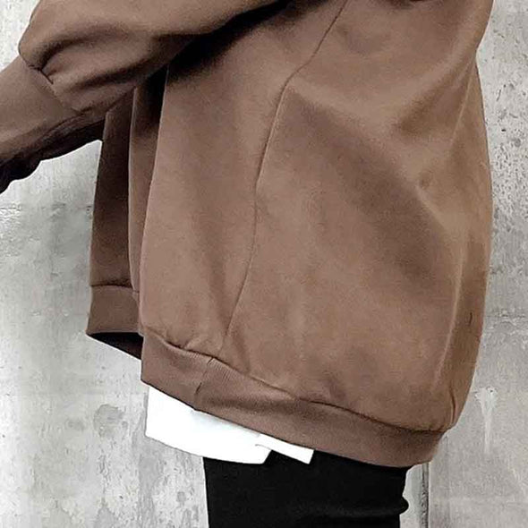 シンプルカジュアル　ハーフネック　秋冬　トレーナー