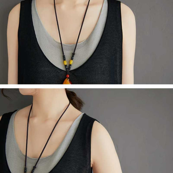 レイヤード風　Vネック　夏定番　かわいい　タンクトップ