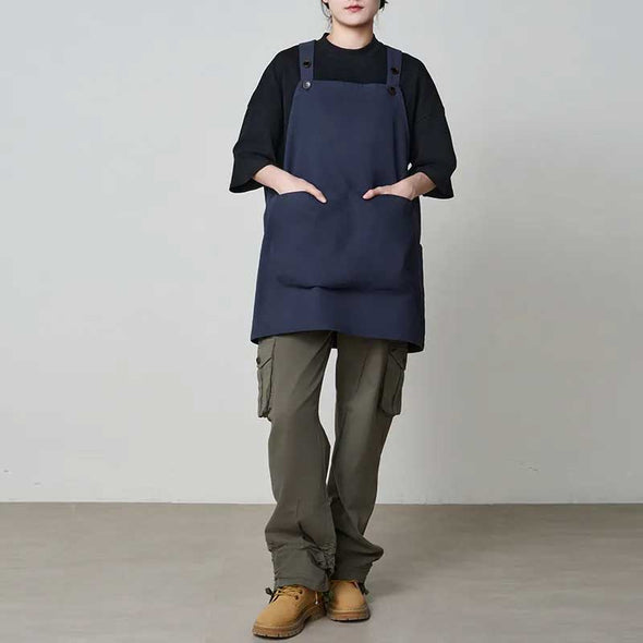 エプロン　かぶるタイプ　大き目ポケット　便利　飲食店　美容室　男女兼用　エプロン