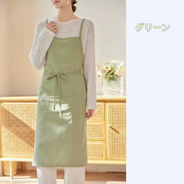 エプロン おしゃれ 撥水 エプロン 大きいサイズ かわいい 大人 エプロン かぶるだけ かわいい ロング 保育士 ナチュラル 北欧 カフェ 韓国 無地 シンプル レストラン 美容師 エステ レディース ワークエプロン 母の日