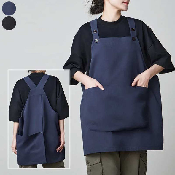 エプロン　かぶるタイプ　大き目ポケット　便利　飲食店　美容室　男女兼用　エプロン