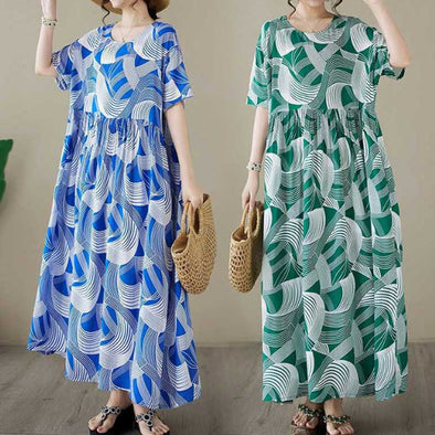 夏定番　大人かわいい　ロング丈　ワンピース