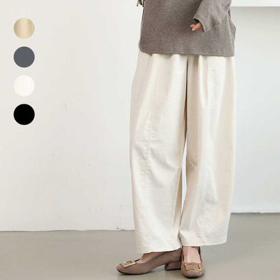大人カジュアル　ワイド風　無地　定番　合わせやすい　パンツ　ボトムス　秋　冬