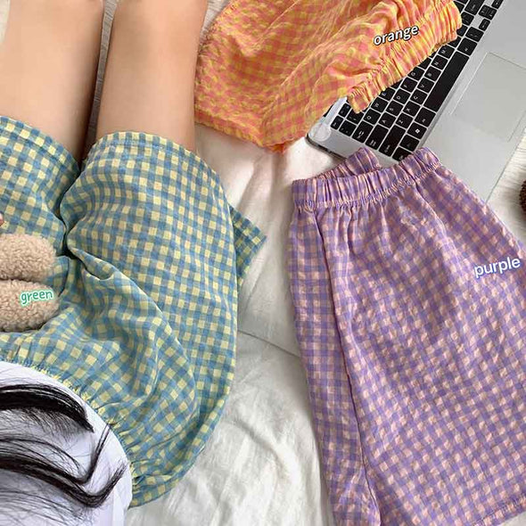 人気　お得　ルームウエア　部屋着　チェック柄　かわいい　楽ちん　