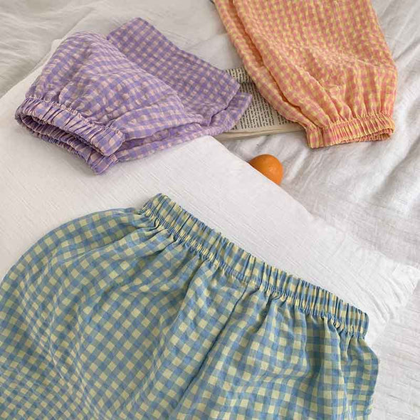 人気　お得　ルームウエア　部屋着　チェック柄　かわいい　楽ちん　