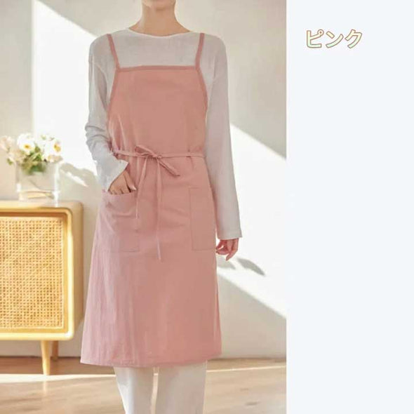 エプロン おしゃれ 撥水 エプロン 大きいサイズ かわいい 大人 エプロン かぶるだけ かわいい ロング 保育士 ナチュラル 北欧 カフェ 韓国 無地 シンプル レストラン 美容師 エステ レディース ワークエプロン 母の日