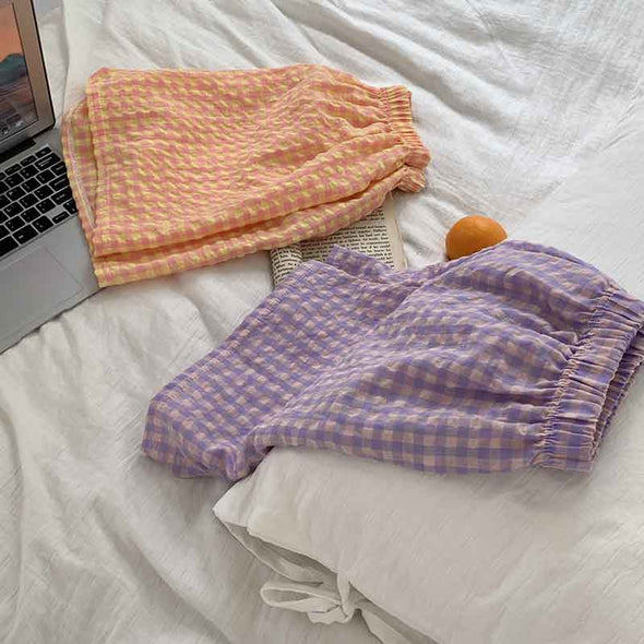 人気　お得　ルームウエア　部屋着　チェック柄　かわいい　楽ちん　