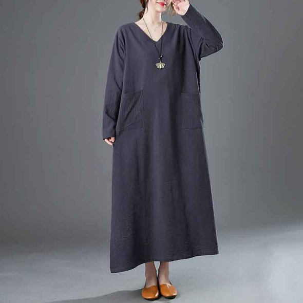 大人カジュアル　長袖　秋新作　ロングワンピース