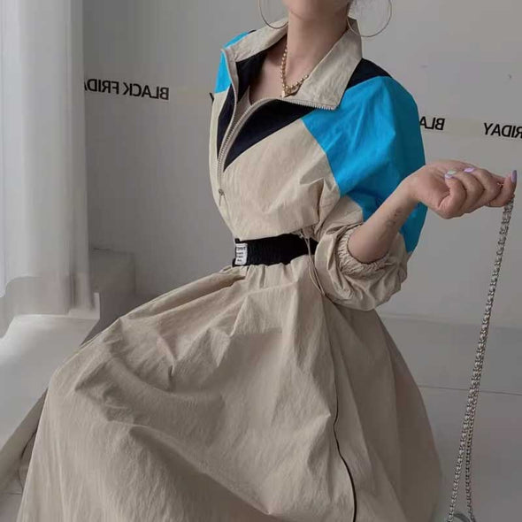 韓国ファッション　2点セット　ショートジャケット+ロングスカート　おしゃれコーデ