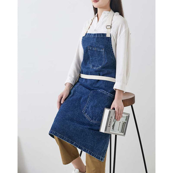 おしゃれ　デニムエプロン　カフェ　家事　飲食店　男女兼用　かわいい　エプロン