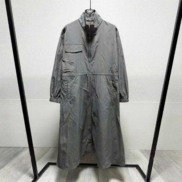 シンプルカジュアル　ロング　ウエストリボン　調節可能　ロングワンピース　秋　冬　