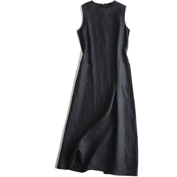 シンプルカジュアル　スリット入り　ワンピース