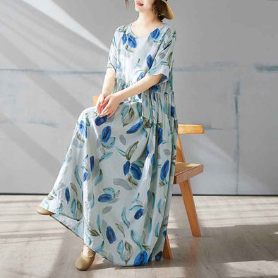 大人かわいい　楽ちん　夏コーデ　ロングワンピース