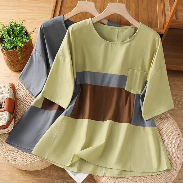 大人カジュアル　胸ポケット　ゆるシルエット　半袖　Tシャツ