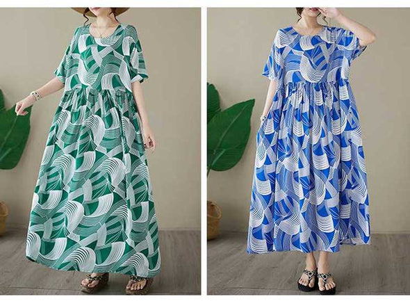 夏定番　大人かわいい　ロング丈　ワンピース