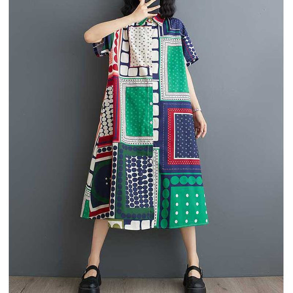 大人かわいい　不規則デザイン　夏　シャツワンピース