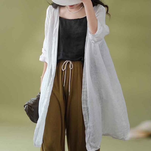 夏　羽織　薄手　8分袖　薄手アウター　シャツ