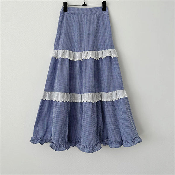 韓国ファッション　かわいい　ロング丈　Aライン　スカート
