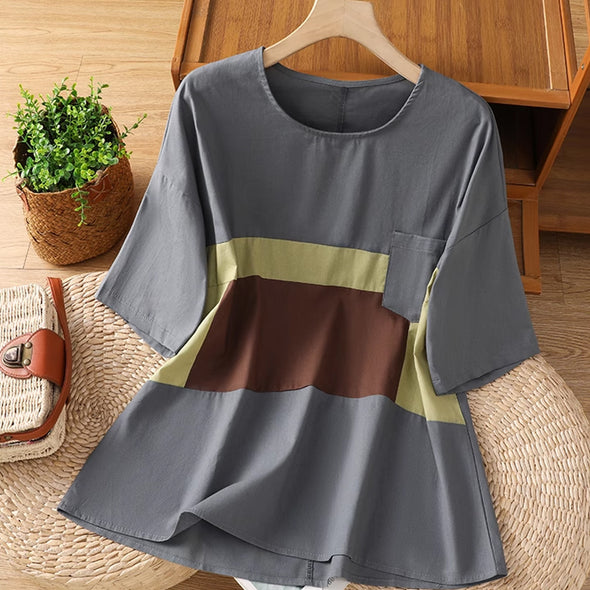 大人カジュアル　胸ポケット　ゆるシルエット　半袖　Tシャツ