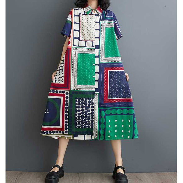 大人かわいい　不規則デザイン　夏　シャツワンピース