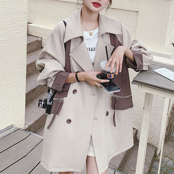 高級感　韓国ファッション　カジュアル　チェスターコート
