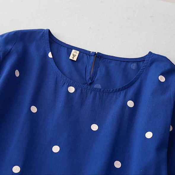 大人かわいい　ドット柄　半袖　ワンピース