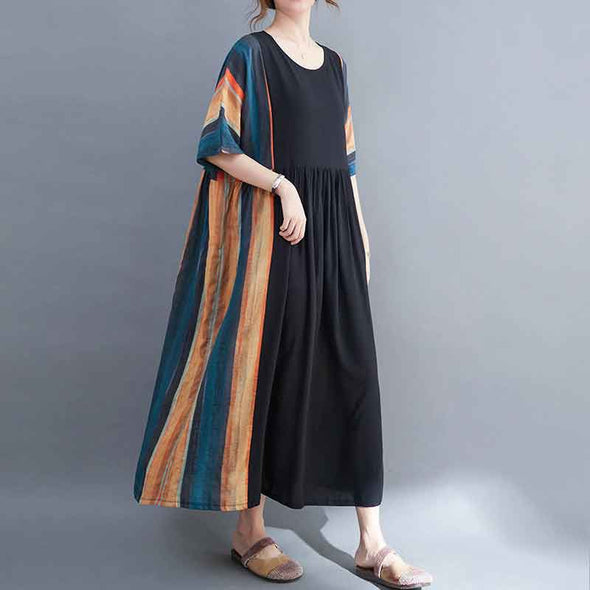 大人カジュアル　楽ちん　ロング丈　着痩せ効果　ワンピース