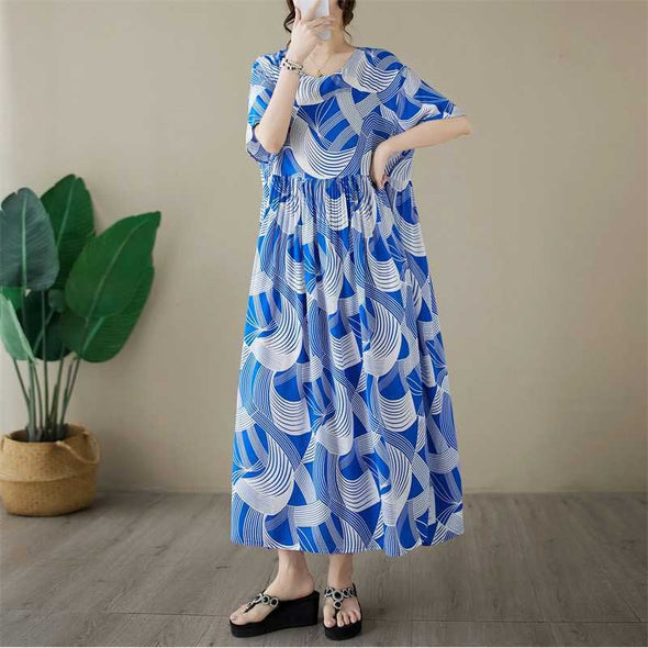 夏定番　大人かわいい　ロング丈　ワンピース