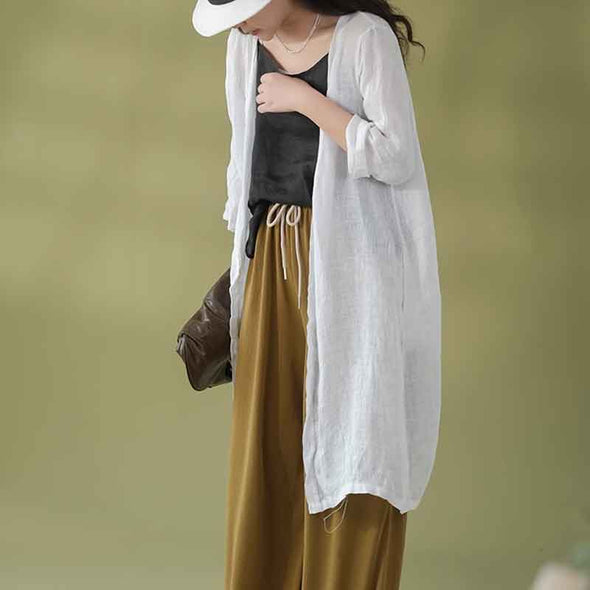 夏　羽織　薄手　8分袖　薄手アウター　シャツ